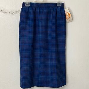 Pendleton Navy and Royal Blue Plaid Pencil Skirt